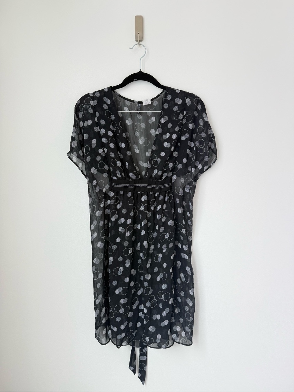 Sheer Black Polka Dot Tunic bathing suit cover up